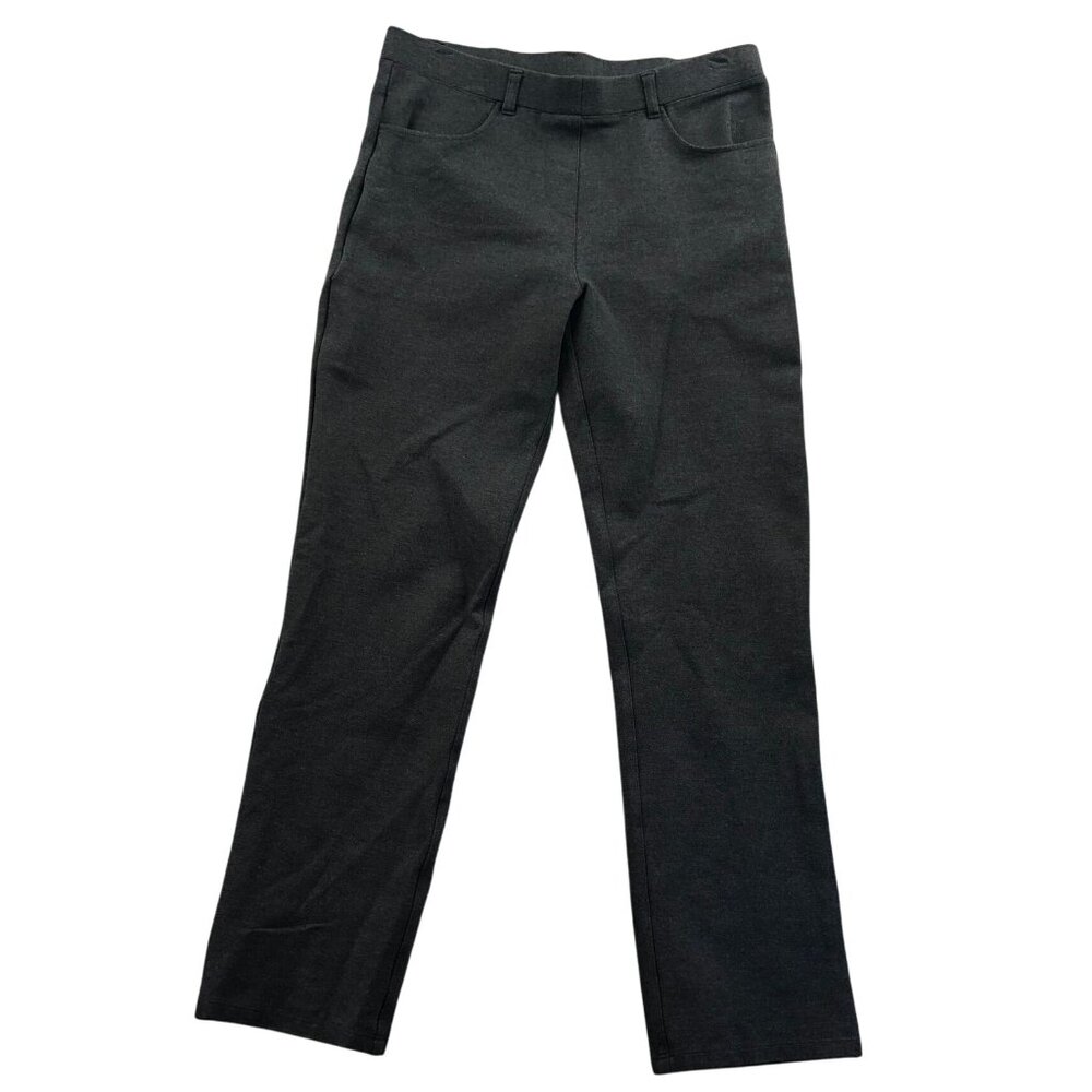 Quince Women Pants Medium Petite Straight Leg Petite Pull On Stretch Gray Casual